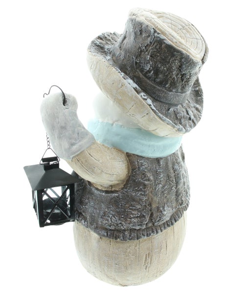 FRANK FLECHTWAREN | Schneemann Laterne, 25 x 16 x 42 cm, MAGNESIUMOXID