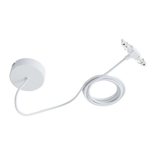 Weißes Stromschienen-Pendelset mit Anschlussdose