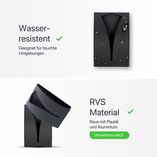 EAVY Handtuchhaken Edelstahl Schwarz Selbstklebend 2er Pack