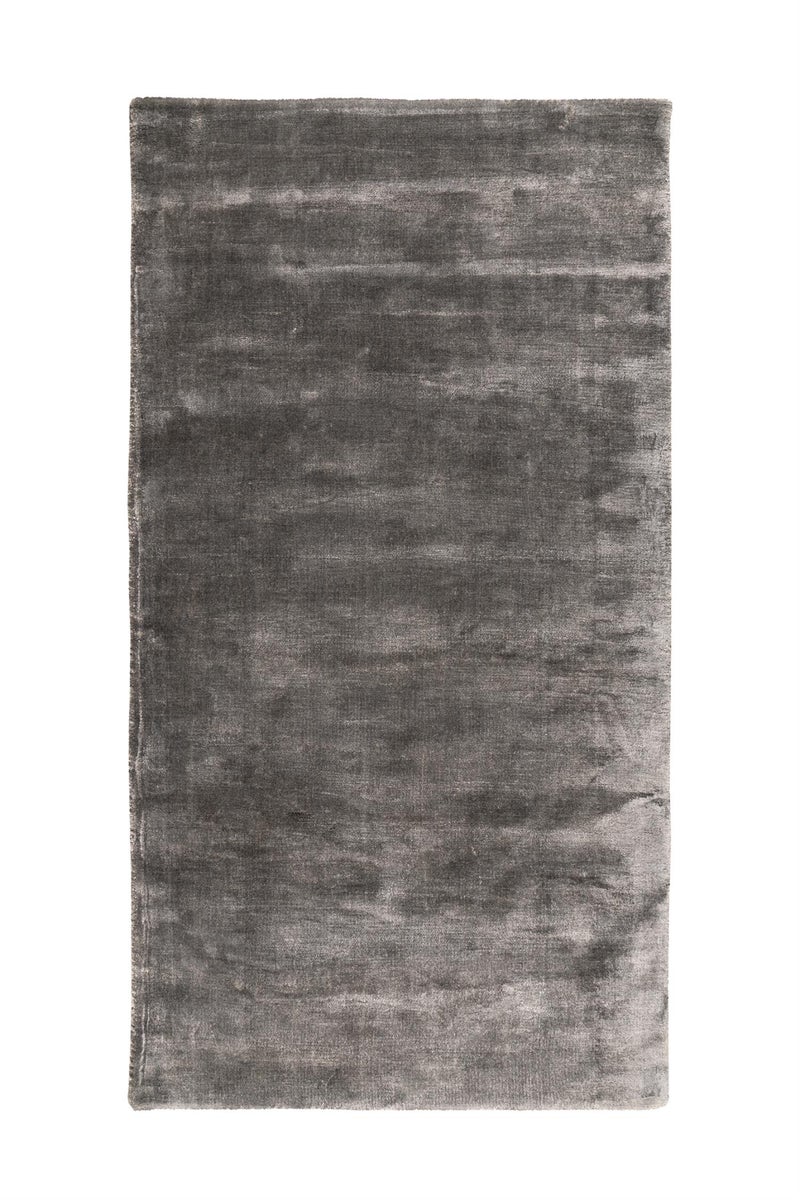 Kurzflor Teppich Tropiqua Grau Viskose Uni 80 x 150 cm