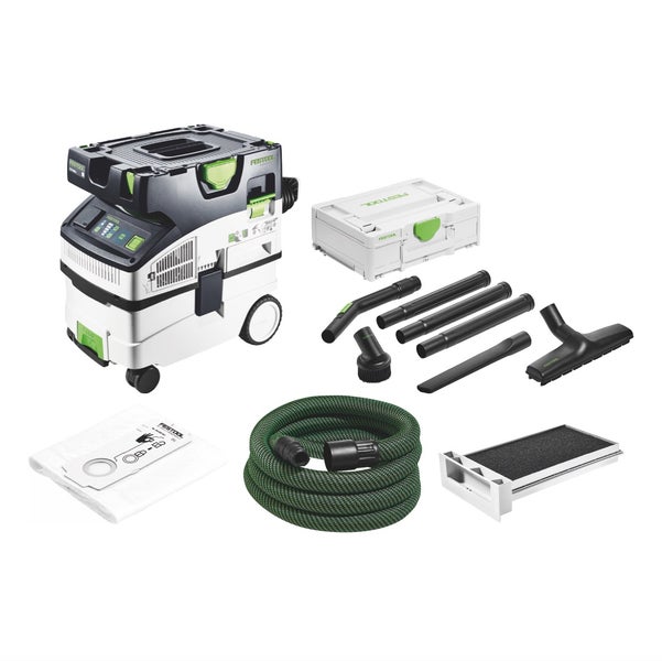 Festool CTM MIDI I CLEANTEC Absaugmobil 15 l Staubkl. M + 1x Nassfilter + 5x Filtersack + Reinigungsset RS-ST D 27/36-Plus im Systainer