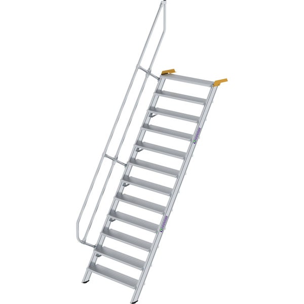 Günzburger Steigtechnik Treppe 60° Stufenbreite 1.000 mm 12 Stufen Aluminium geriffelt - 600332
