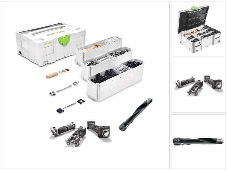 Festool DOMINO Verbinder Sortiment SV-SYS D14 ( 201353 ) Eck- Flächenverbinder für Dübelfräse XL DF 700 + passender Fräser ( 497871 )