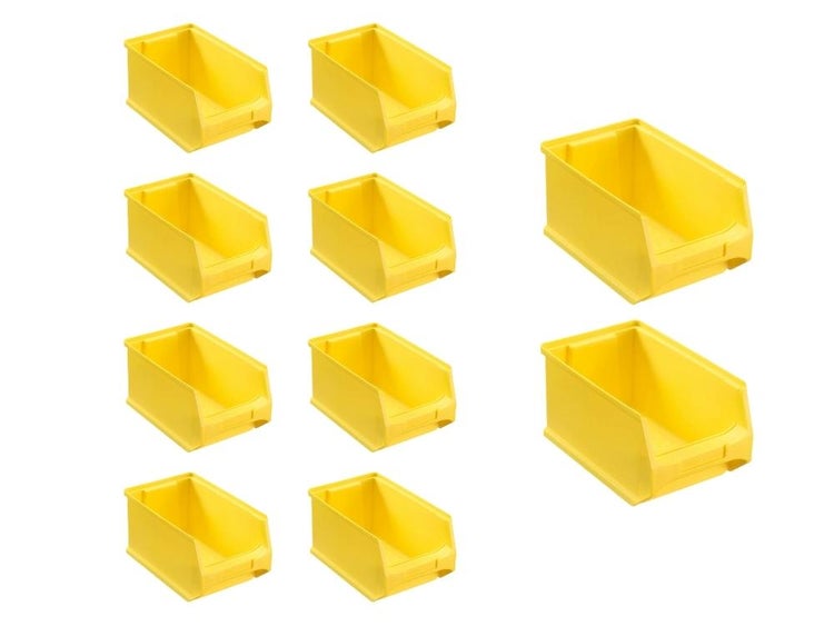 PROREGAL SparSet 10 x Gelbe Sichtlagerbox 3.0 HxBxT 12,5 x 14,5 x 23,5 cm 2,8 Liter Sichtlagerbehälter Sichtlagerkasten