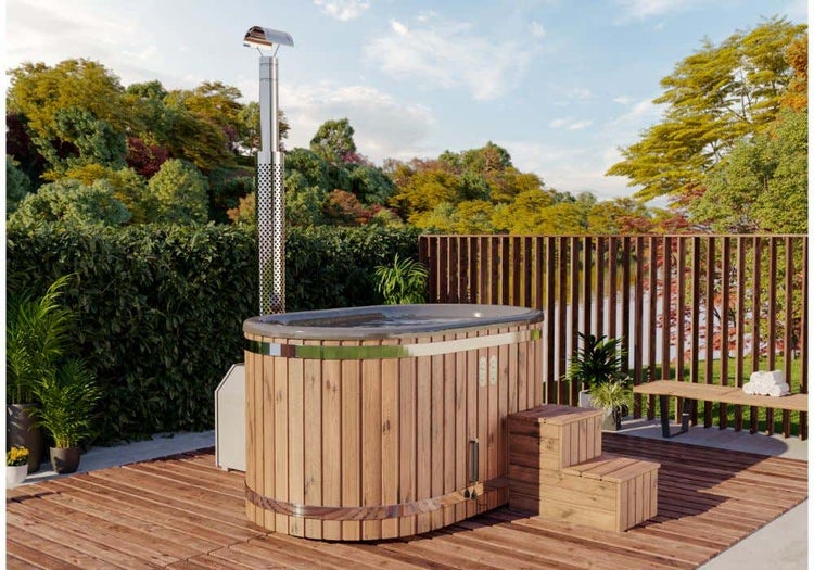 FinnTherm Badefass Malmö Spa Edition aus Holz mit 19 mm Wandstärke 1,9x1,2m