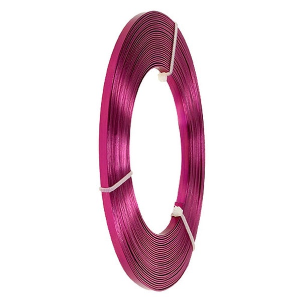 Rolle pinkfarbener Aluminium-Flachdraht zum Basteln und Dekorieren.