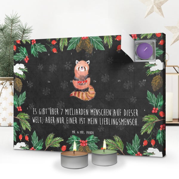 Mr. & Mrs. Panda Duftkerzen Adventskalender Roter Panda - Schwarz
