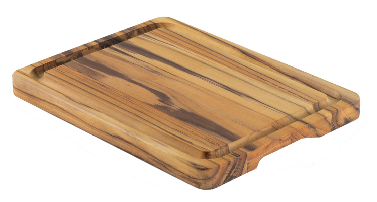 Rechteckiges Schneidebrett aus Holz mit Saftrille