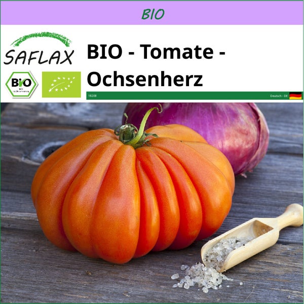 SAFLAX  - BIO - Tomate - Ochsenherz - Solanum lycopersicum - 10 Samen