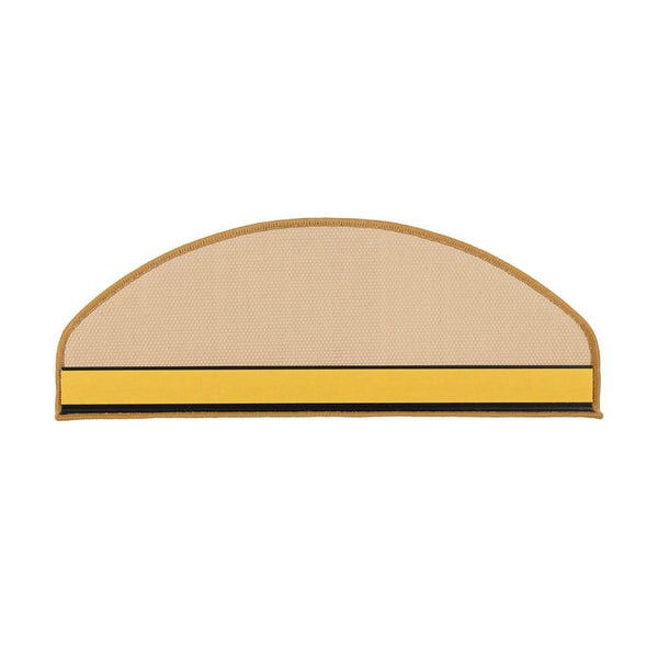 FLOORDIREKT Stufenmatte Rügen Selbstklebend Strapazierfähig Beige Halbrund 65 x 23,5 cm