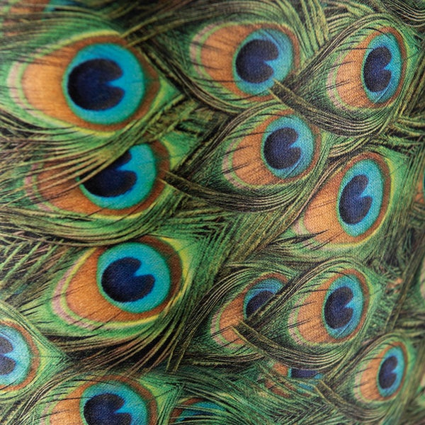 Velour Lampenschirm Pfau Design 40/40/40 mit goldenem Interieur