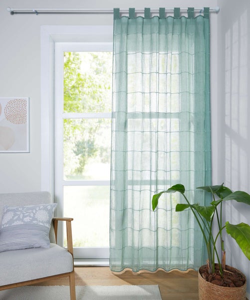FRANK FLECHTWAREN | Vorhang Green Square, POLYESTER, 140 x 240 cm