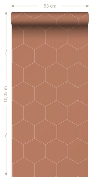 Tapetenrolle mit geometrischem Sechseckmuster, 53 cm breit und 10,05 m lang