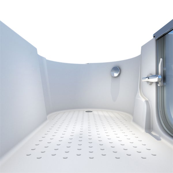 Innenansicht einer Duschkabine mit Duschwanne