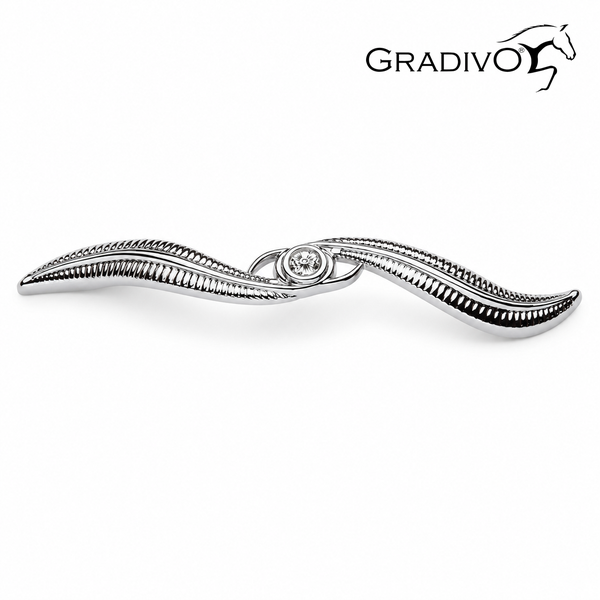 Möbelgriff Gradivo, geschwungen, Wellenform mit dekorativem Ornament.