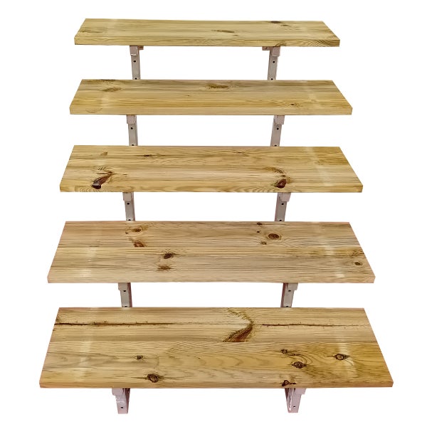 OSLO - Außentreppe, Gartentreppe, Terrassentreppe  Stahl 5 Stufen Holz KDI Breite 80cm