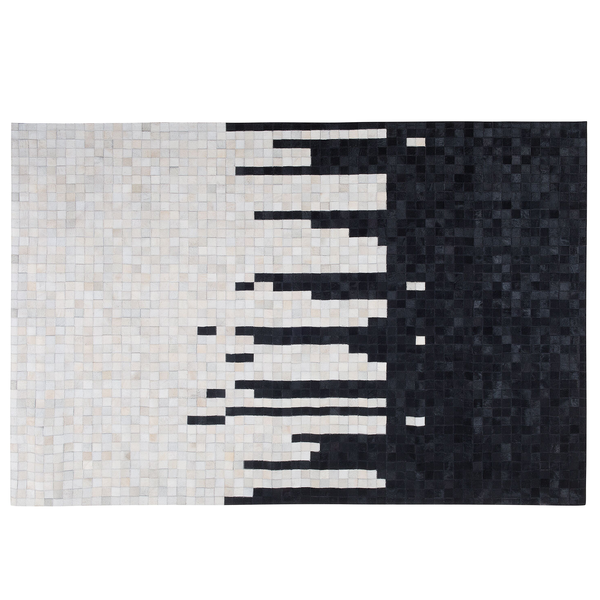 Teppich BOLU Schwarz 160 x 230 cm Echtleder