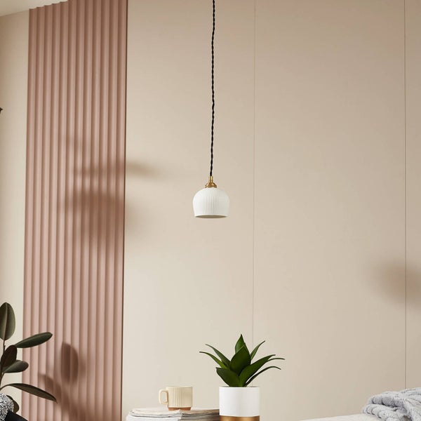 Lindby Pendelleuchte Nolane (Modern) in Weiß aus Keramik (1 flammig, E14) - Deckenlampe Esstischlampe Hängelampe Hängeleuchte Wohnzimmerleuchte