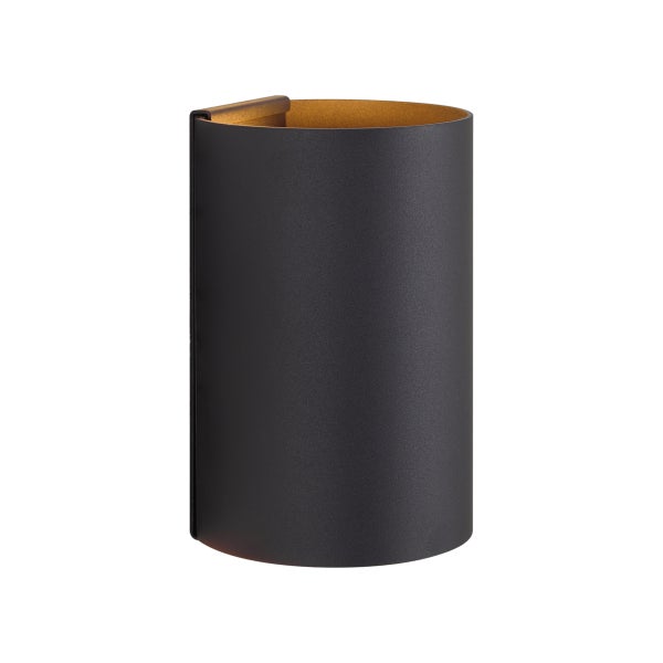 Moderne halbrunde Wandleuchte aus Metall mit mattem Finish für eine stimmungsvolle Beleuchtung.