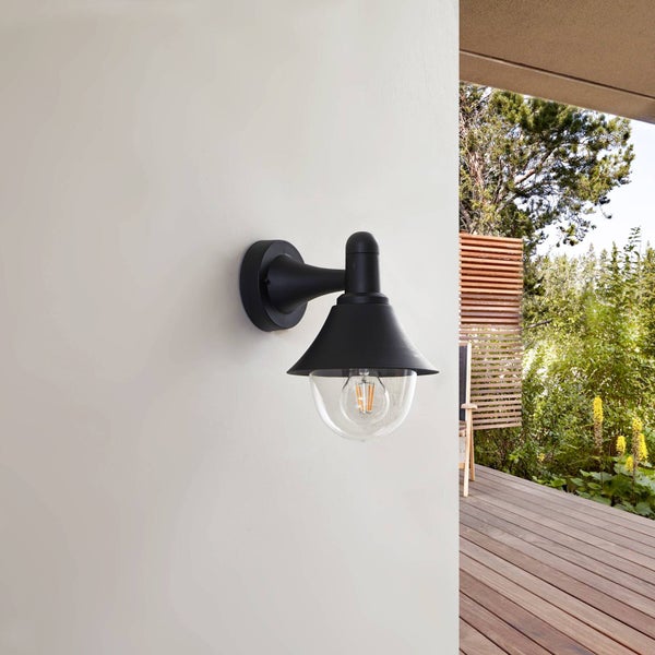 Lindby Wandleuchte außen Keicy (spritzwassergeschützt (Modern) in Schwarz (1 flammig, E27) - Außenwandleuchten Wandlampe Led Außenlampe Outdoor für Außenwand/Hauswand