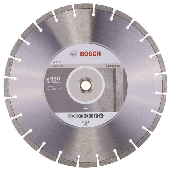 Bosch Diamanttrennscheibe Standard for Concrete, 350 x 20,00+25,40 x 2,8 x 10 mm -2608602544