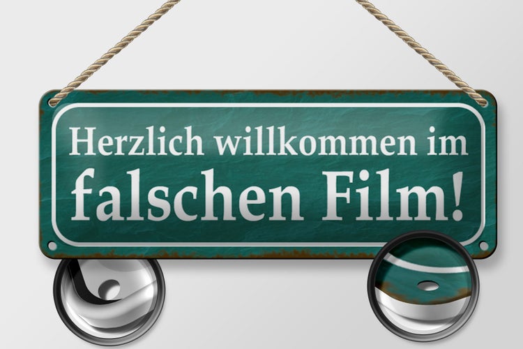 Blechschild Spruch 27x10cm herzlich willkommen im Film Dekoration