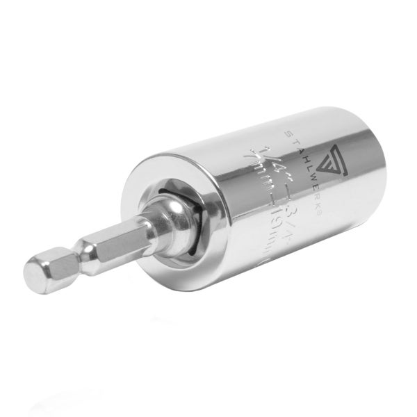 STAHLWERK Universal-Steckschlüssel 7-19 mm Multifunktionsnuss für 3/8 Ratschen