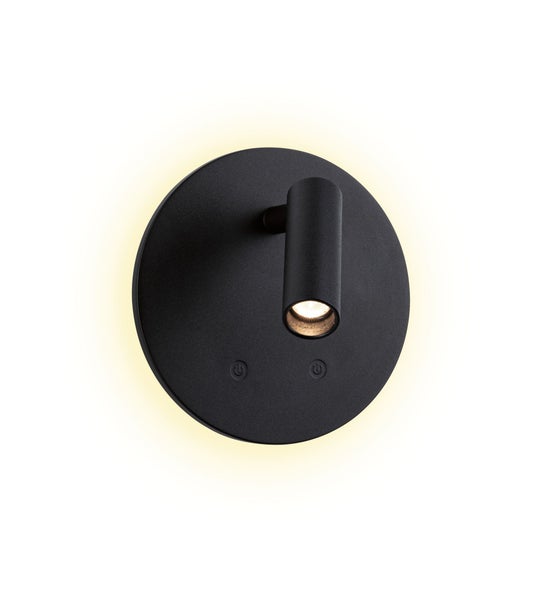 Schwarze Wandleuchte mit LED-Leuchte