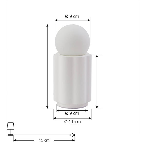 Lindby Tischlampe Nielson (Modern) in Weiß aus Gips/Ton (1 flammig, E27) - Tischleuchte Schreibtischlampe Nachttischlampe Wohnzimmerleuchte