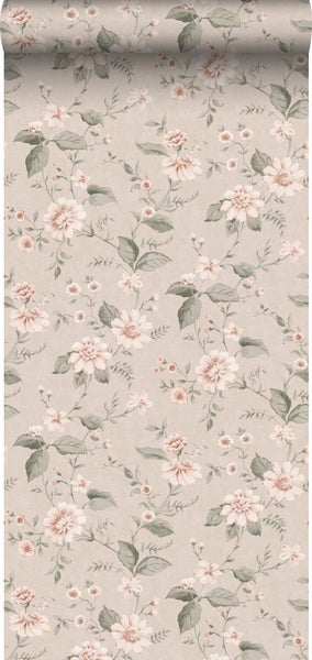 Borastapeter Tapete Blumen Rosa - 53 cm x 10.05 m - 660229