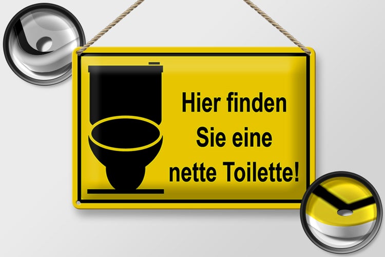 Blechschild Spruch 30x20cm Hier finden sie nette Toilette