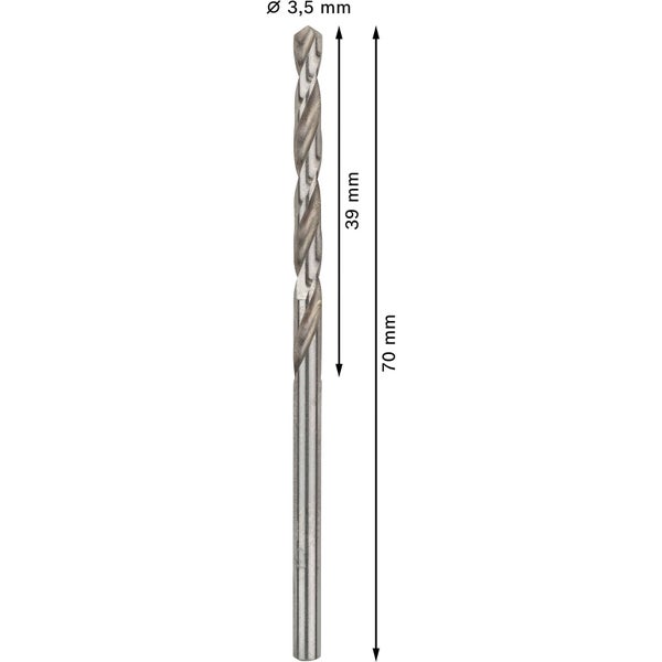 Metallbohrer mit 3,5 Millimeter Durchmesser und 70 Millimeter Länge
