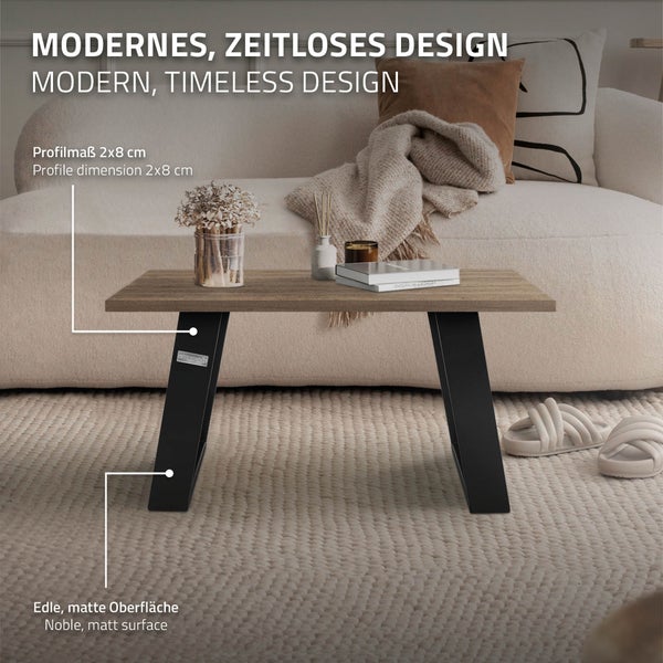 ML-Design 2er Set Tischkufen 80GRAD Neigung, 40x43 cm Schwarz matt, 8x2cm, Schräge Tischbeine, Metall Möbelkufen, Tischgestell Stahl geneigt Tischuntergestell Möbelfüße Bankkufen Bankgestell Bankbeine