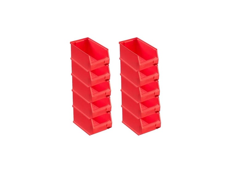 PROREGAL Rote Sichtlagerbox 3.0 HxBxT 12,5 x 14,5 x 23,5 cm 2,8 Liter Sichtlagerbehälter Sichtlagerkasten Sichtlagerkastensortiment Sortierbehälter