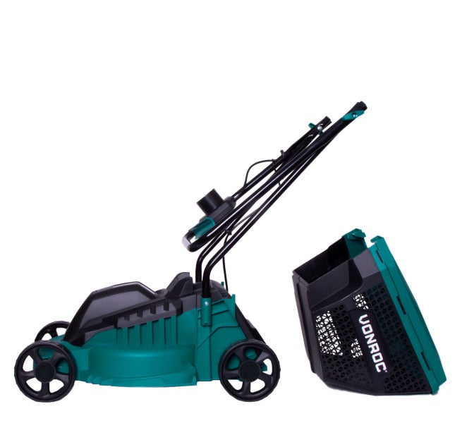 VONROC Elektro Rasenmäher mit Grasfangkorb für die Rasenpflege