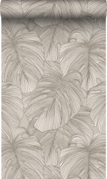 Origin Wallcoverings Tapete 3D Muster Blätter Hellgrau - 50 x 900 cm - 347915