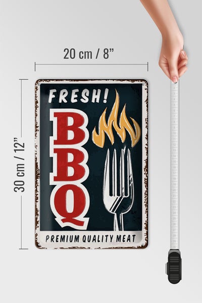 Blechschild Spruch 20x30cm fresh BBQ Grill Premium Quality
