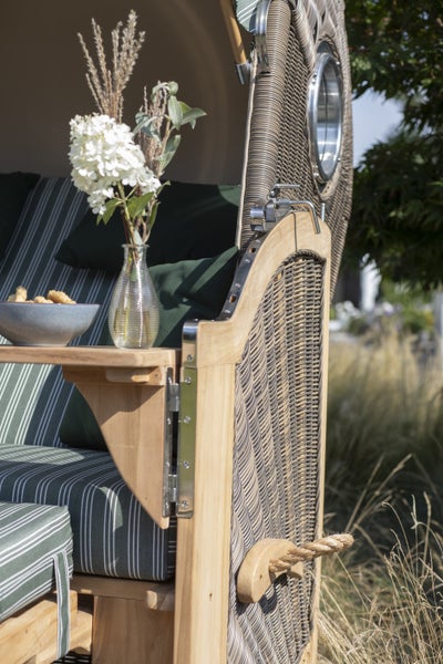 Strandkorb Rantum Grande Teak PE grey Dessin 584