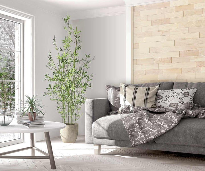 wodewa Wandverkleidung Holz 3D Optik Ahorn, natur, 400, selbstklebend 1m² Wandpaneele Moderne Wanddekoration Holzverkleidung Holzwand Wohnzimmer Küche Schlafzimmer