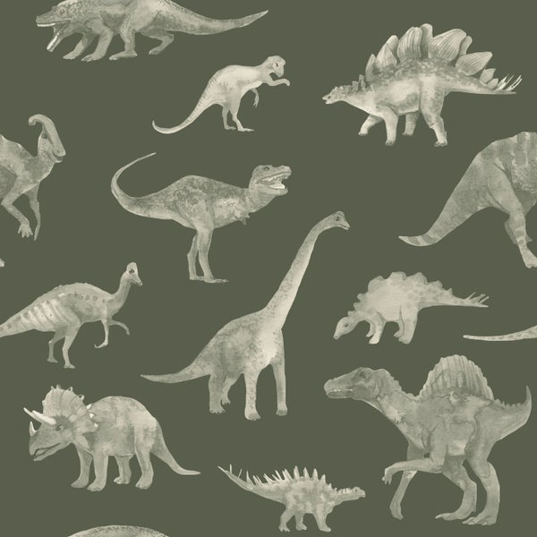 Illustration verschiedener Dinosaurierarten als nahtloses Muster