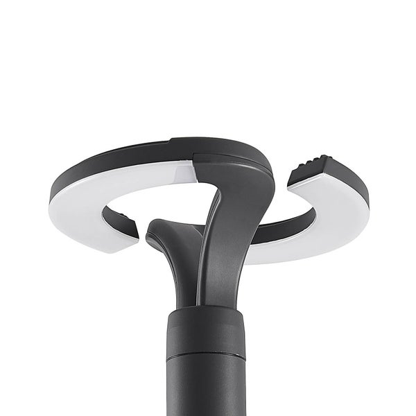 Lindby LED Mastleuchte außen Keily (spritzwassergeschützt (Modern) in Schwarz aus Aluminium (2 flammig, ) - Kandelaber Außenleuchte
