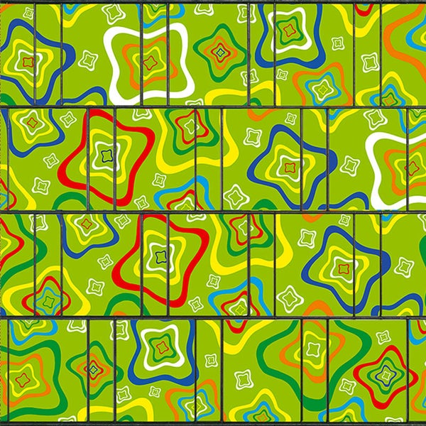 Dekorative grüne Wandfliesen mit abstraktem Muster für Innenräume.