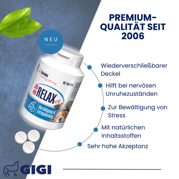 Dose GiGi da-ba Relax Plus Tabletten zur Beruhigung und Entspannung für Hunde