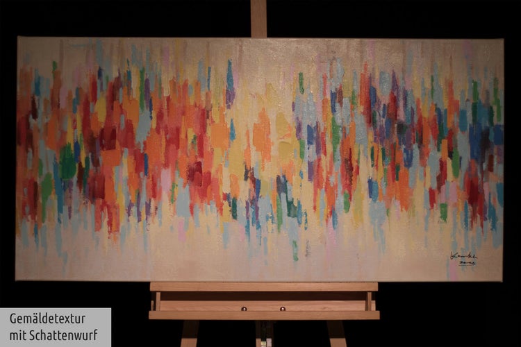 Handgemaltes Gemälde Acrylfarbe 120x60cm Bunt