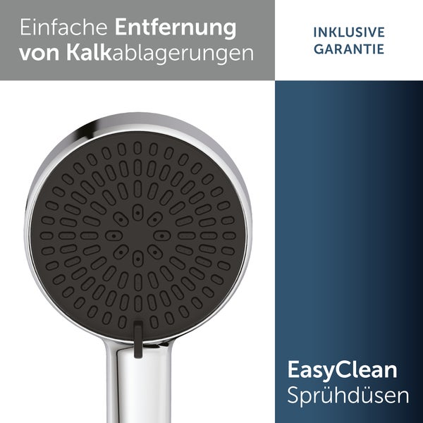 Duschkopf mit einfacher Kalkentfernung, inklusive Garantie und EasyClean Sprühdüsen