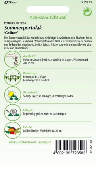 Sommerportulak 'Gelber' Saatguttüte