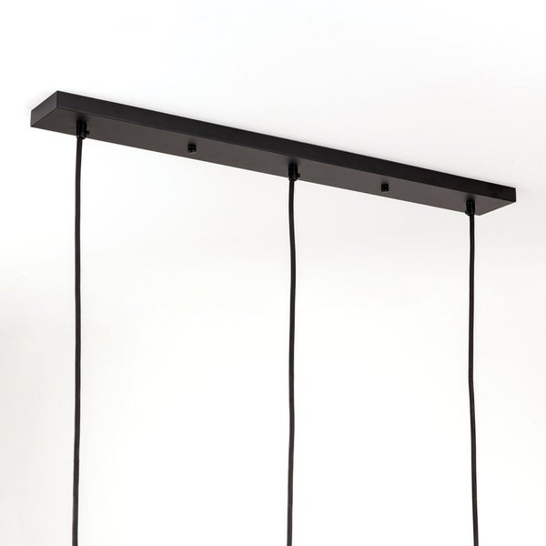Deckenbaldachin für Leuchte länglich Abzweigdose mit 3 Kabelauslässen, für Esstisch, 70x8cm, Schwarz