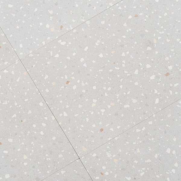 Feinsteinzeug Fliese in Terrazzo Optik mit gesprenkelter Struktur für Bodenbeläge