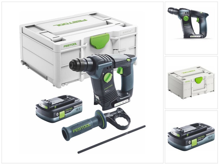 Festool BHC 18 Basic-4,0 Akku Bohrhammer 18 V 25 Nm 1,8 J SDS Plus ( 577057 ) Brushless + 1x Akku 4,0 Ah + Systainer - ohne Ladegerät