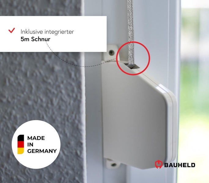 Rollo mit integrierter 5 Meter Schnur und Made in Germany Siegel